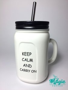 Чашка с крышкой и трубочкой 350 мл