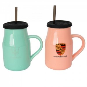 Кружка с крышкой и трубкой ''Мужской стиль''